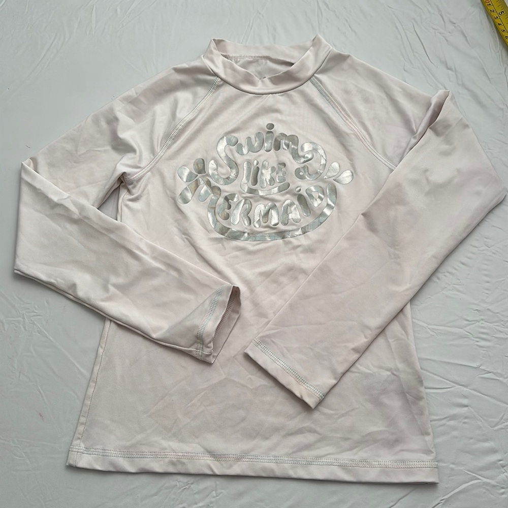Cat and Jack white long sleeve rash guard